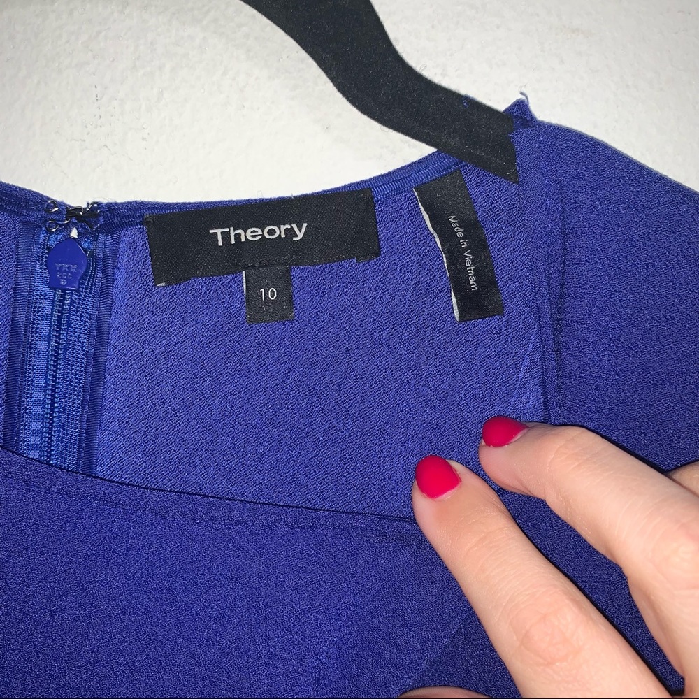 Theory Corset Tee Dress Elevate Crepe In Cobalt - Picture 5 of 6